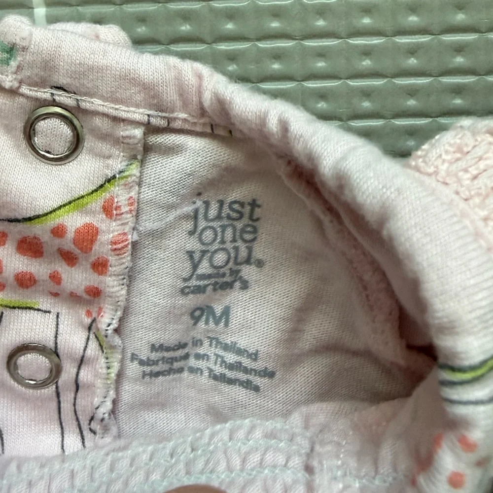 Carters|Baby girl summer set,Pink Giraffe Print Top & Coral Bloomers Set•Novelty